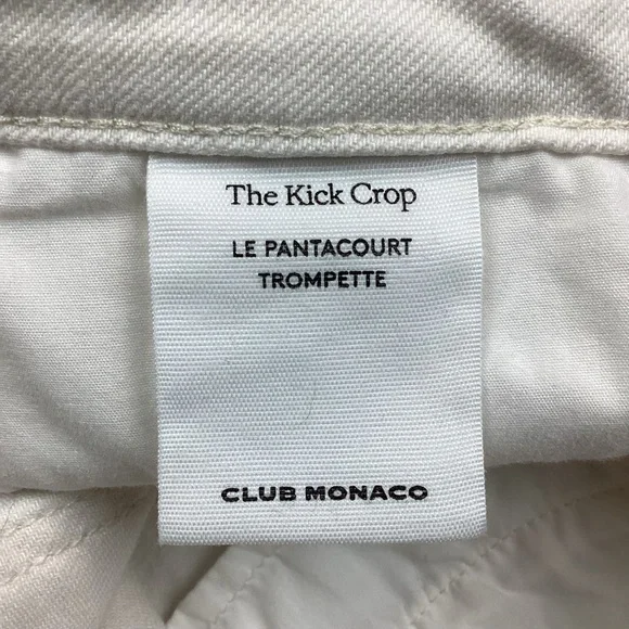 Club Monaco The Kick Crop Straight Leg Jeans White
